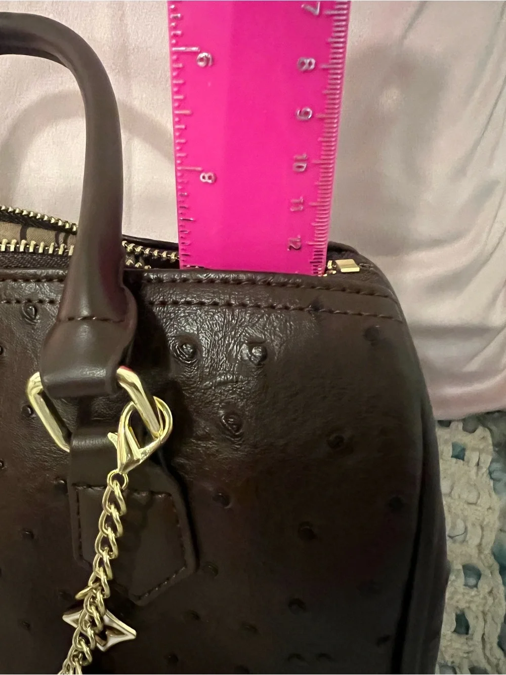 INSPIRED Brown 25 cm Speedy style Handbag w/ Gold Charm Chain w/inspired Wallet!